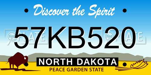 57KB520 North Dakota License Plate