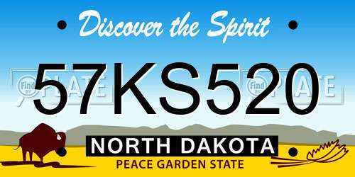 57KS520 North Dakota License Plate