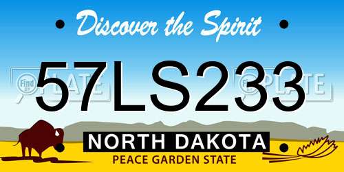 57LS233 North Dakota License Plate