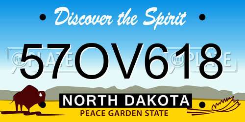 57OV618 North Dakota License Plate