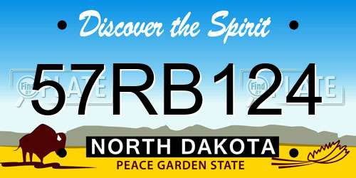 57RB124 North Dakota License Plate