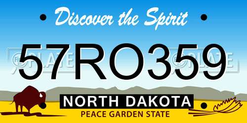 57RO359 North Dakota License Plate