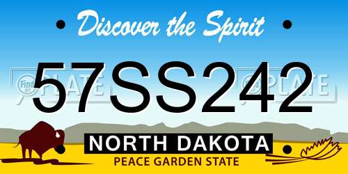 57SS242 North Dakota License Plate
