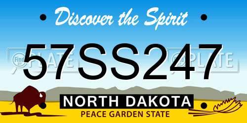57SS247 North Dakota License Plate