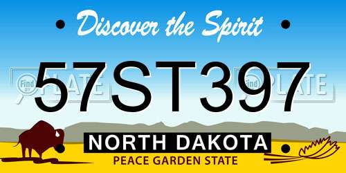 57ST397 North Dakota License Plate