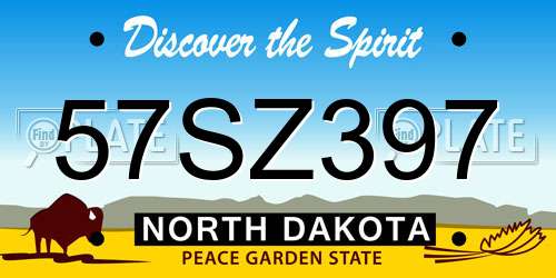 57SZ397 North Dakota License Plate