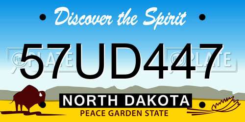 57UD447 North Dakota License Plate