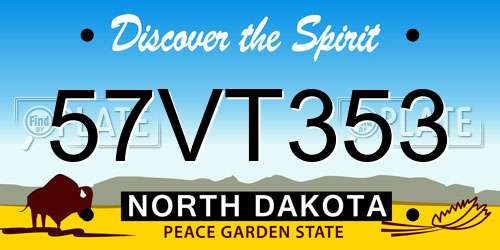 57VT353 North Dakota License Plate