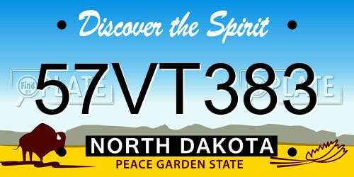 57VT383 North Dakota License Plate