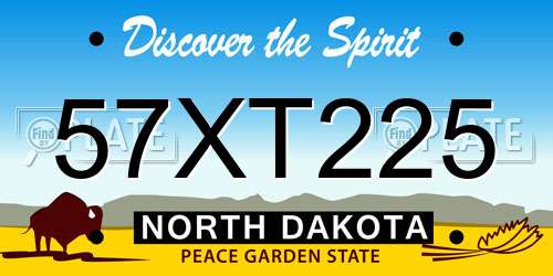 57XT225 North Dakota License Plate