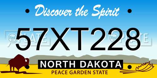 57XT228 North Dakota License Plate