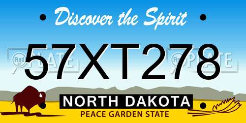 57XT278 North Dakota License Plate