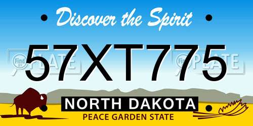 57XT775 North Dakota License Plate