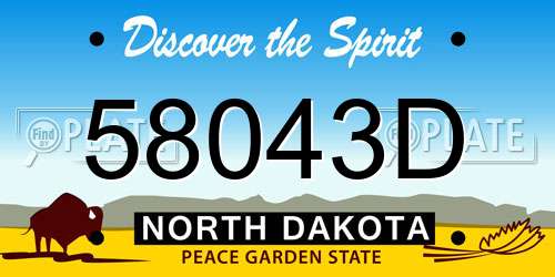 58043D North Dakota License Plate