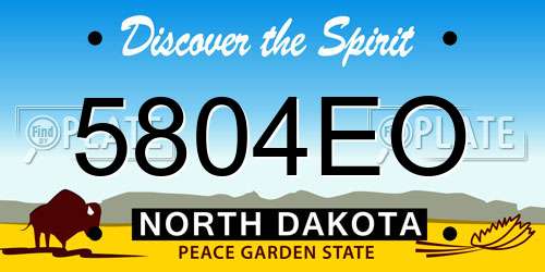 5804EO North Dakota License Plate