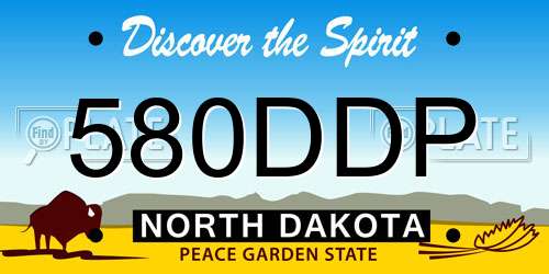 580DDP North Dakota License Plate