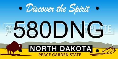 580DNG North Dakota License Plate