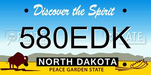 580EDK North Dakota License Plate