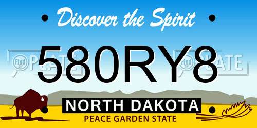 580RY8 North Dakota License Plate