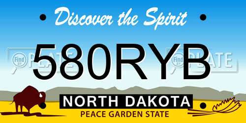 580RYB North Dakota License Plate