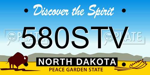 580STV North Dakota License Plate
