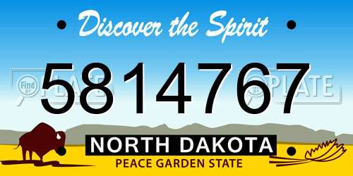 5814767 North Dakota License Plate