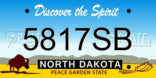 5817SB North Dakota License Plate