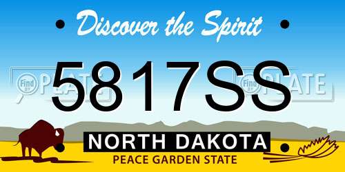 5817SS North Dakota License Plate