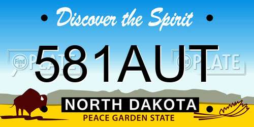 581AUT North Dakota License Plate