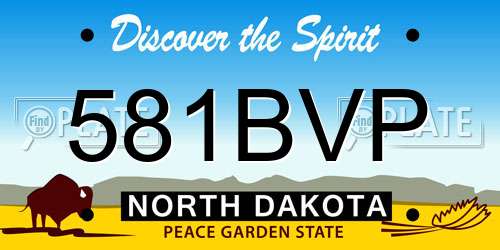 581BVP North Dakota License Plate