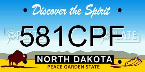 581CPF North Dakota License Plate