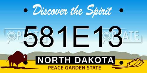 581E13 North Dakota License Plate