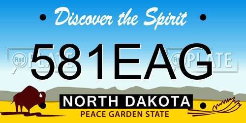 581EAG North Dakota License Plate