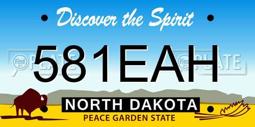 581EAH North Dakota License Plate
