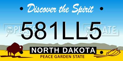 581LL5 North Dakota License Plate