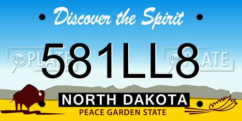 581LL8 North Dakota License Plate
