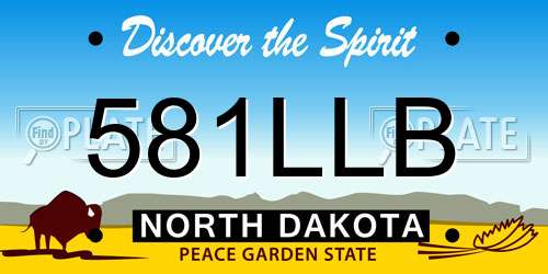 581LLB North Dakota License Plate