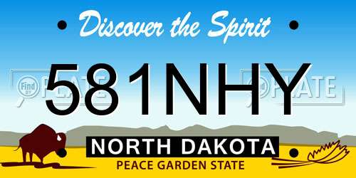 581NHY North Dakota License Plate