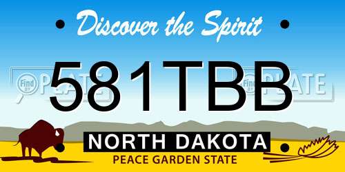 581TBB North Dakota License Plate