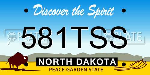 581TSS North Dakota License Plate