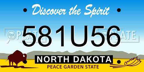 581U56 North Dakota License Plate
