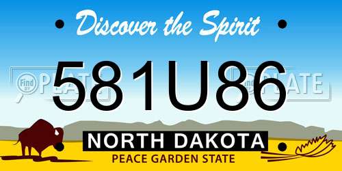 581U86 North Dakota License Plate
