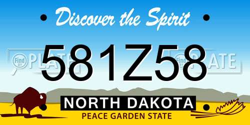 581Z58 North Dakota License Plate