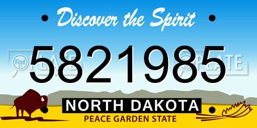 5821985 North Dakota License Plate