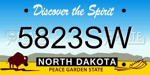 5823SW North Dakota License Plate