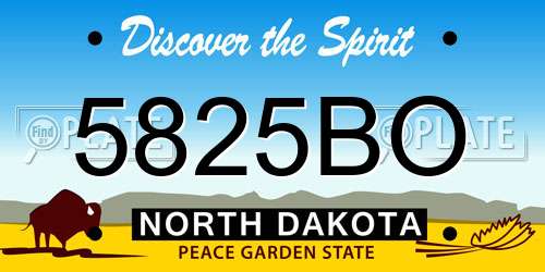 5825BO North Dakota License Plate