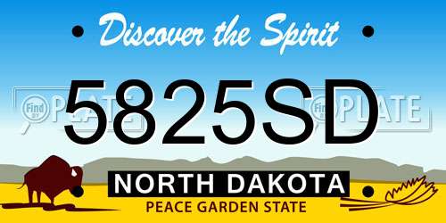 5825SD North Dakota License Plate