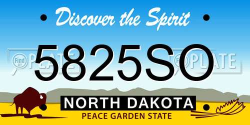 5825SO North Dakota License Plate