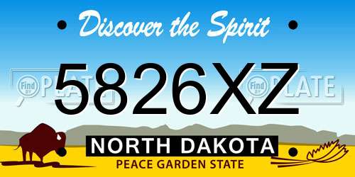 5826XZ North Dakota License Plate