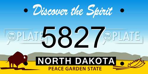 5827 North Dakota License Plate